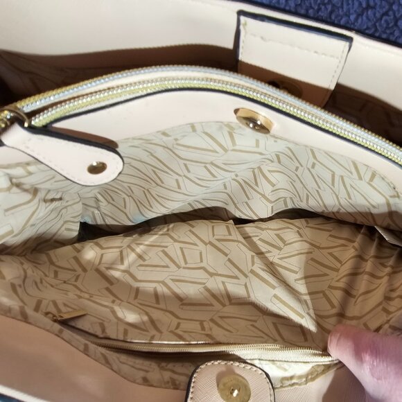 Marc New York by Andrew Marc Beige Satchel – Perforated Design, Logo Plate - Picture 7 of 9